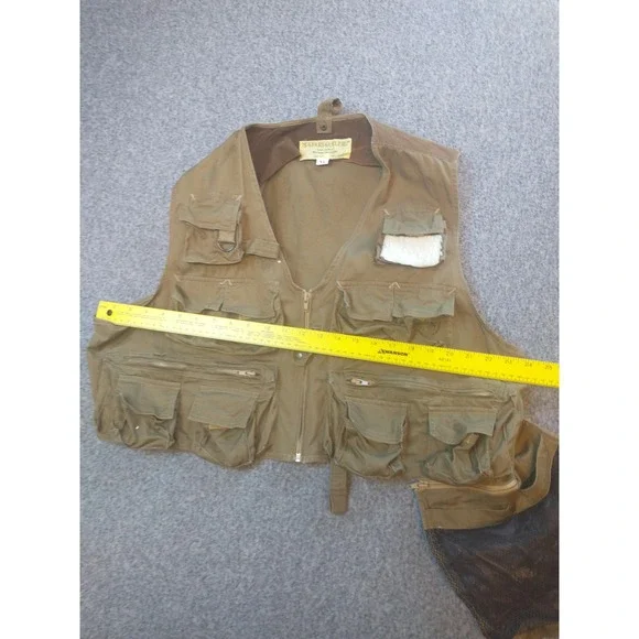 Safari Club Mens XL Khaki Cotton Fishing Utility Vest Multi Pocket Photography - Picture 7 of 14